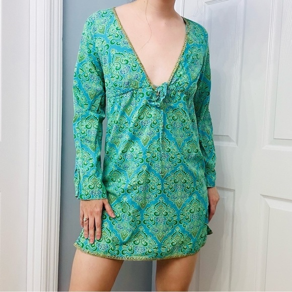 Victoria’s Secret Coverup Mini Dress Boho Summer Tropical Beach Vacation Small - Picture 7 of 7